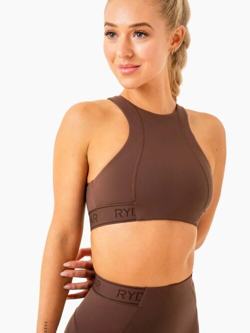Топ Level Up High Impact Sports Bra - Chocolate