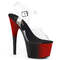 Босоніжки Pleaser Adore-708BR на підборах 7 дюймів, двоколірні босоніжки з ремінцем на щиколотці 2 3/4 дюйма, прозорі/чорні