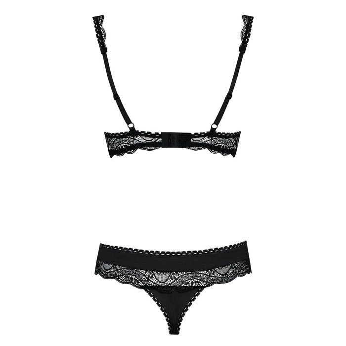 Комплект Obsessive MIAMOR SET S/M черная открыт,грудь
