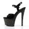 Босоніжки Pleaser Stardust-709 на підборах 7 дюймів, 2 3/4 дюйма з ремінцем на щиколотці з прикрасами з кристалів, чорні