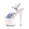 Босоніжки Pleaser Unicorn-711LG *7 дюймів на підборах, 3 1/4 дюйма з ремінцем на щиколотці PF, фіолетові/білі