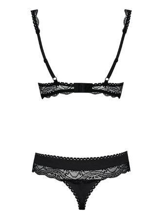 Комплект Obsessive MIAMOR SET S/M черная открыт,грудь