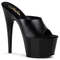 Шльопанці Pleaser Adore-701 на підборах 7 дюймів, шльопанці з відкритим носком 2 3/4 дюйма, чорні шкіряні/чорні