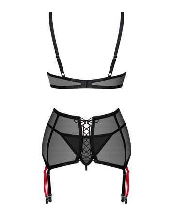 Комплект полупрозрачный XS/S Glandez Obsessive, 3 предмета, черный