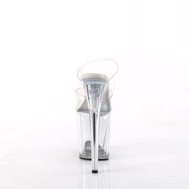 Шльопанці Flamingo-802 на платформі з двома ремінцями на підборах 8 дюймів, прозорі