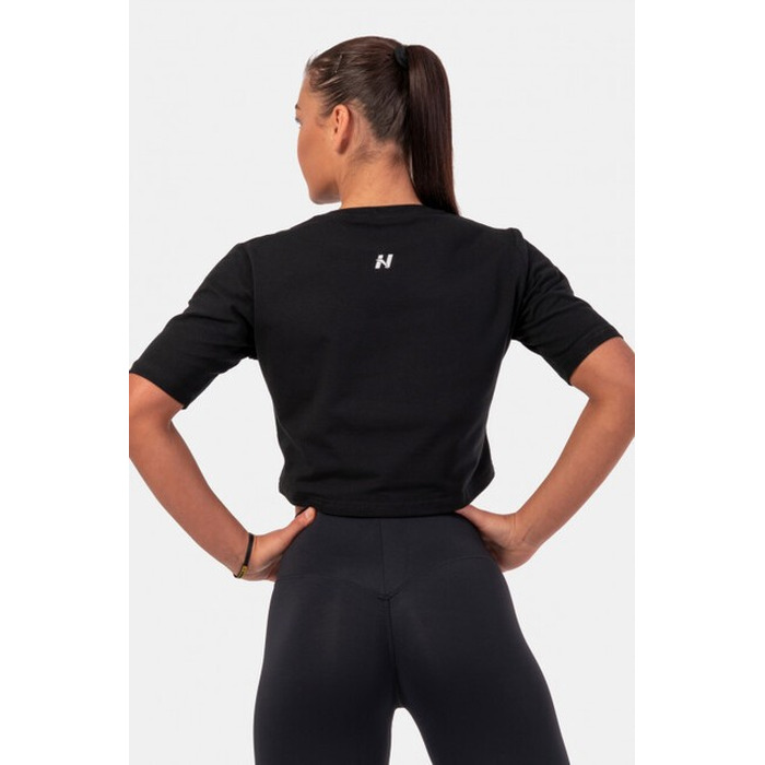 Топ Minimalist Logo NEBBIA crop top 600 Black