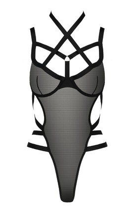 Боди монокини S/M черный HAGAR BODY - Passion