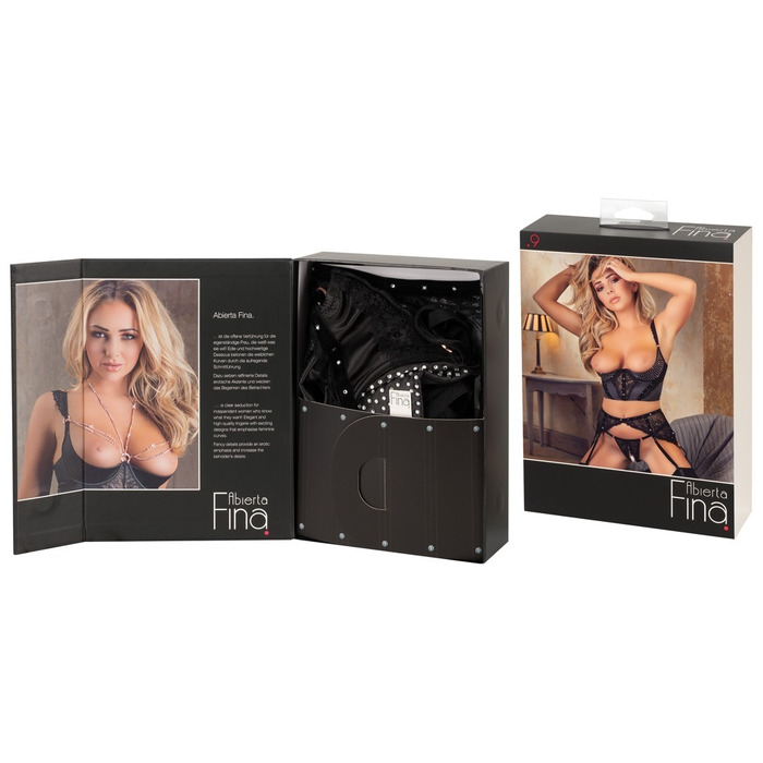 Комплект белья из трех предметов из кружева и бархата Shelf Bra Set 85B/L Shelf Bra Set 85B/L