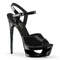 Босоножки Pleaser Eclipse-609, каблук 6 1/2 дюйма, босоножкии с вырезом PF и ремешком на щиколотке шириной 1 3/4 дюйма, черные