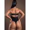 Боді без бретелів Daring Intimates, з ефектом мокрої тканини, чорне, S