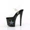 Босоніжки Pleaser Enchant-708LT-STAR *8-дюймовий каблук, 3 3/4-дюймовий ремінець на щиколотці зі світлодіодним підсвічуванням PF, прозорі/чорні