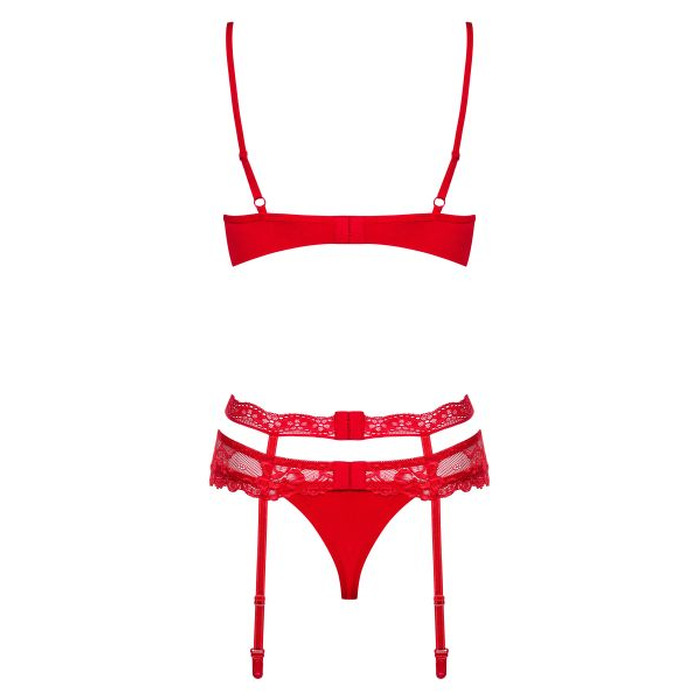 Комплект Obsessive Heartina 3 pcs set L/XL красный