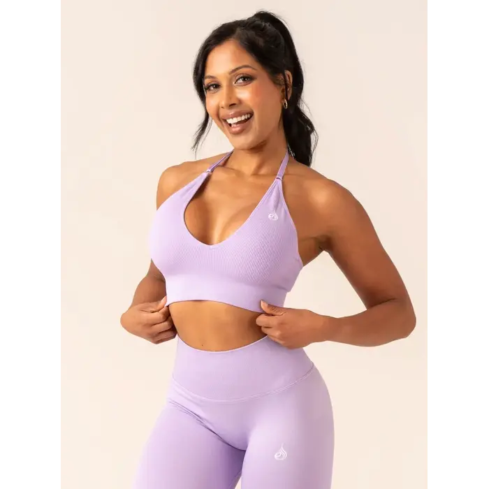 Топ Ryderwear Lift Rib Seamless Halter Sports Bra - Lavender