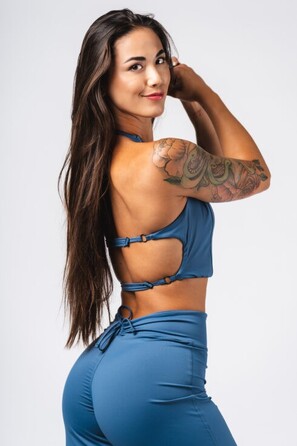 Топ Deni x NEBBIA Sports Crop Tank Blue 309