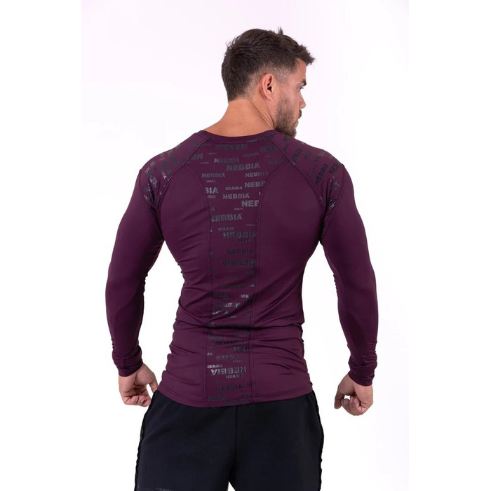 Чоловічий лонгслів Nebbia Hero Compression Shirt 146 Burgundy Bordo
