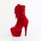 Чоботи Pleaser Adore-1045VEL *7 дюймів на підборах, 2 3/4 дюйма з оксамитового шнурівки спереду з PF, червоні