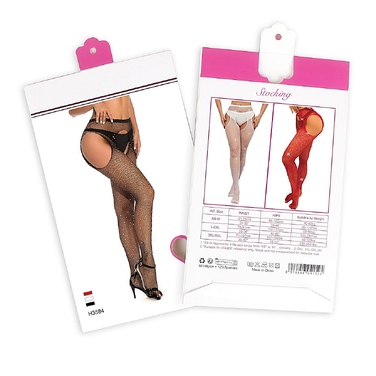 Колготы эротические красные Star Night с открытым доступом и стразами, XS-M