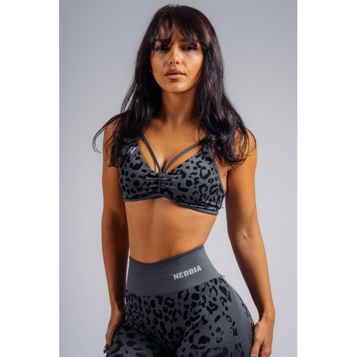 Топ Nebbia Medium Support Leopard Sports Bra PRIMAL Black Leopard 854