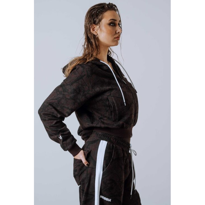 Спортивна кофта Nebbia Relaxed Zip Hoodie POWER Dark Brown Camo 895