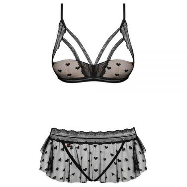 Комплект Obsessive Heartia set 3-pcs black S / M