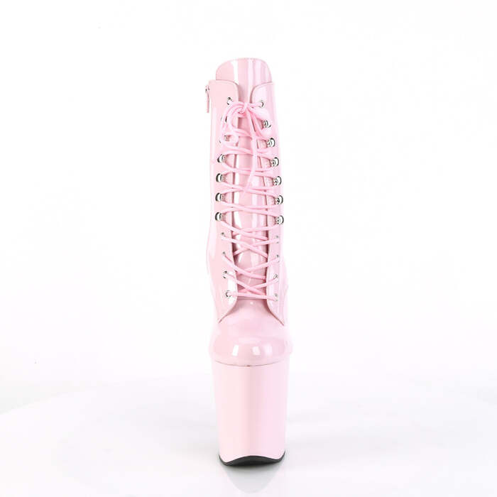 Чоботи Xtreme-1020 *8 дюймів на підборах, 4 дюйми на шнурівці спереду, збоку блискавка, ніжно-рожеві