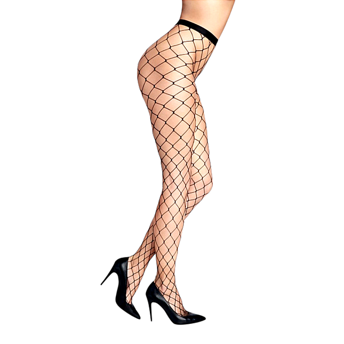 Колготки в крупную сеточку Sunspice черные, One size