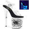 Босоніжки Pleaser Flamingo-808SW на підборах 8 дюймів, босоніжки з ремінцем на щиколотці 4 дюйми з малюнком павука, прозорі/білі