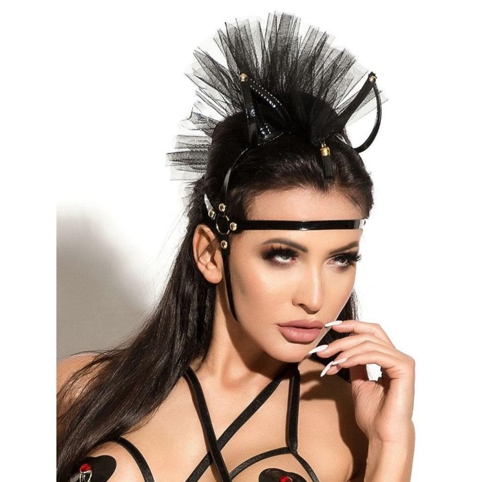 Маска с ушками и гребешком Me-Seduce МК 17 черная