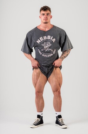 Футболка Nebbia Washed Rag Top GOLDEN AGE Black 788