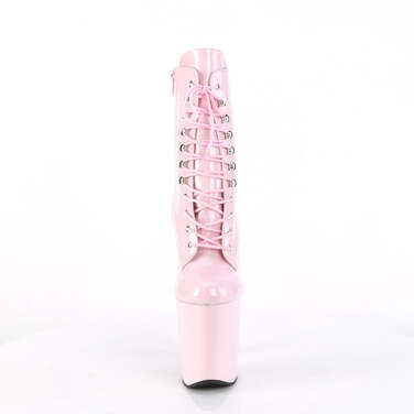 Чоботи Xtreme-1020 *8 дюймів на підборах, 4 дюйми на шнурівці спереду, збоку блискавка, ніжно-рожеві