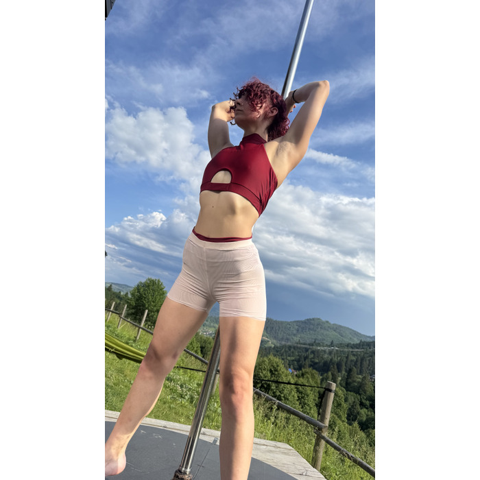DOUBLE MESH shorts Beige mesh_ бежева сітка