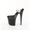 Босоніжки Pleaser Flamingo-808PREM на підборах 8 дюймів, босоніжки з ремінцем на щиколотці 4 дюйми, прозорі/чорні