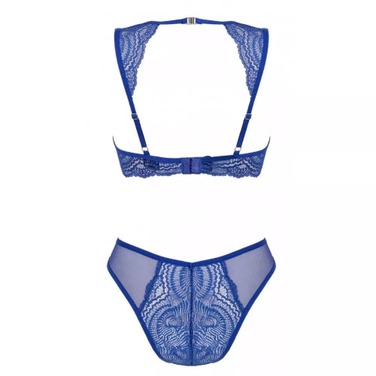 Комплект сексальної білизни XS/S Giselia Obsessive з мереживом синій
