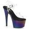 Босоніжки Pleaser Adore-708MCH *7 дюймів на підборах, 2 3/4 дюйма з ремінцем на щиколотці PF, прозорі/фіолетові