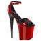 Босоніжки Pleaser Flamingo-884 *8 дюймів на підборах, 4 дюйми PF двоколірні босоніжки з закритим ремінцем на щиколотці, червоні/чорні