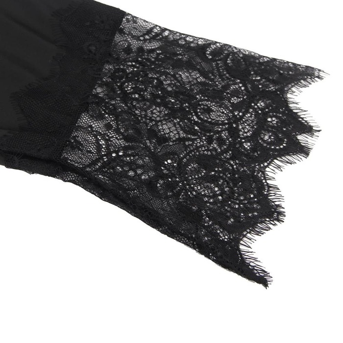 Халат-міні з мереживною спинкою Star Night, чорний, M/L