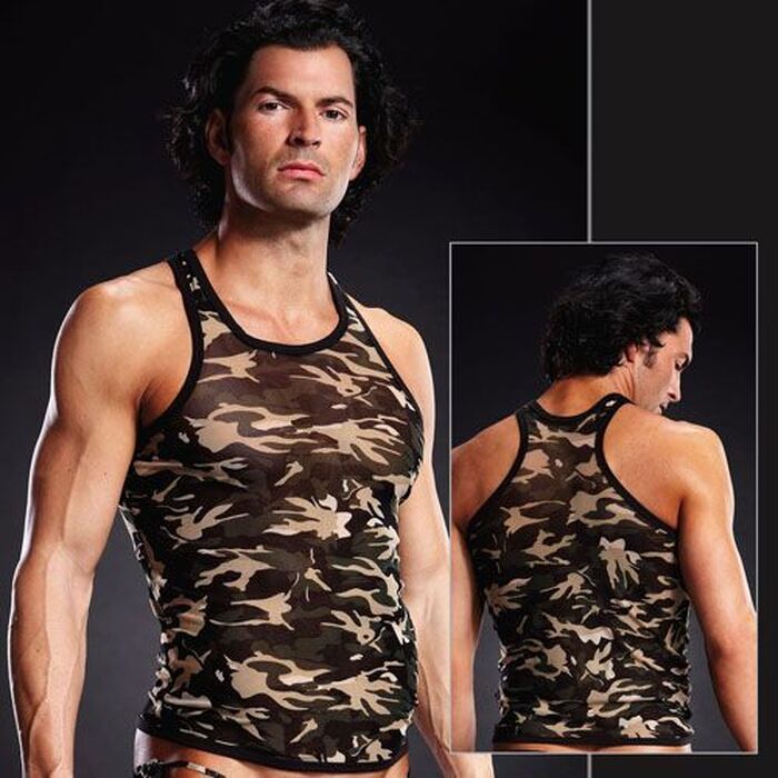 Майка мужская в стиле милитари Blue Line Pro-Mesh Racerback Tank Camouflage хаки, L/XL