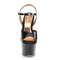 Босоножки Pleaser Sky-309TT, каблук 7 дюймов, двухцветные босоножки с ремешком на щиколотке, чёрный/розовое золото