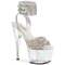 Босоножки Pleaser Adore-791HTRS, каблук 7 дюймов, манжета на щиколотке 2 3/4 дюйма, с ремешком на щиколотке, с ремешком на щиколотке, серебристые