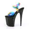 Босоніжки Pleaser Flamingo-808RB **На підборах 8 дюймів, босоніжки з ремінцем на щиколотці 4 дюйми з райдужним верхом, різнокольорові/чорні**