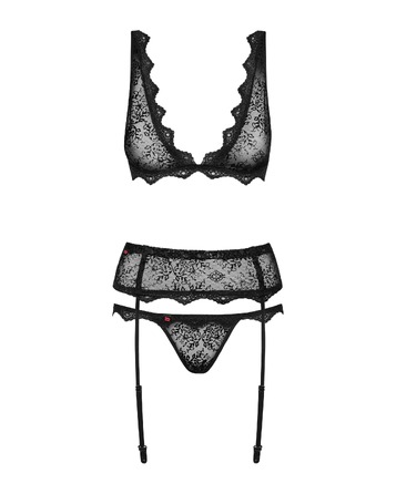 Комплект Obsessive Emperita set, три элемента, S/M черный
