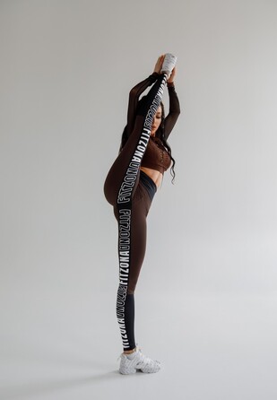 ЛЕГІНСИ BROWN LEGGING WITH BLACK BELT AND LEGS PRINT