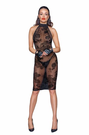 Платье сексуальное полупрозрачное S F240 Noir Handmade, черное