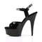Босоніжки Pleaser Delight-609 на підборах 6 дюймів, босоніжки з ремінцем на щиколотці 1 3/4 дюйма, чорні