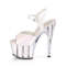 Босоніжки Pleaser Adore-710G *7 дюймів на підборах, 2 3/4 дюйма з ремінцем на щиколотці PF з блискітками, білі
