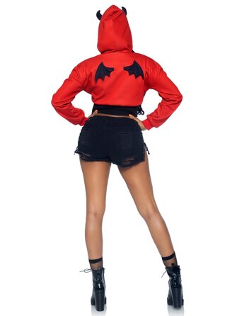 Укороченная толстовка Дьявол Leg Avenue Devil cropped hoodie S/M