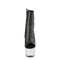 Ботильоны Pleaser Adore-1018LG с каблуком 7 дюймов, открытым носком и пяткой 2 3/4 дюйма, молнией сбоку, чёрная искусственная кожа/серебристый цвет