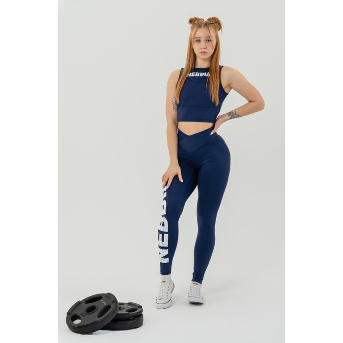 Топ Nebbia Cropped tank top GYM THERAPY Dark Blue 618 Blue Dark
