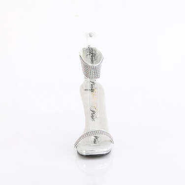 Босоножки Chic-40, каблук 4 1/2 дюйма, ремешок на щиколотке шириной 1/4 дюйма, с ремешком на щиколотке, молния сзади, серебристые