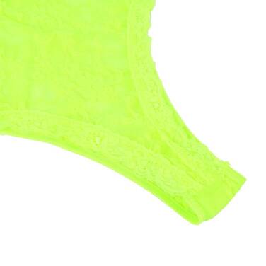 Комплект мереживний Star Night, боді з V-подібним вирізом та панчохи, салатовий